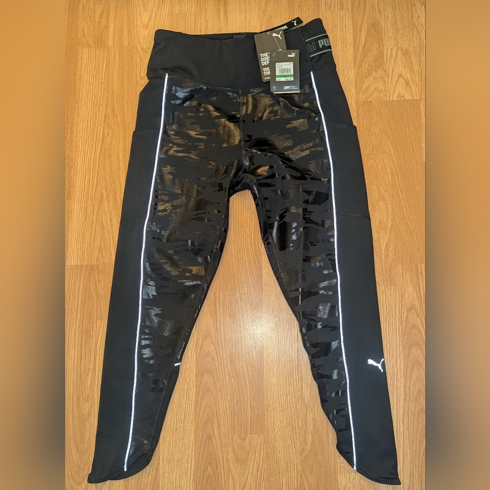 Puma Black Camouflage Leggings with Performance Fit